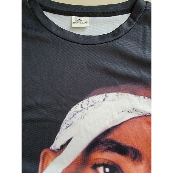 AOP 2Pac Tupac Bay Club T-shirt DeadStock Men’s Size 2XL *Tagged 3XL Jersey Knit - Picture 3 of 5